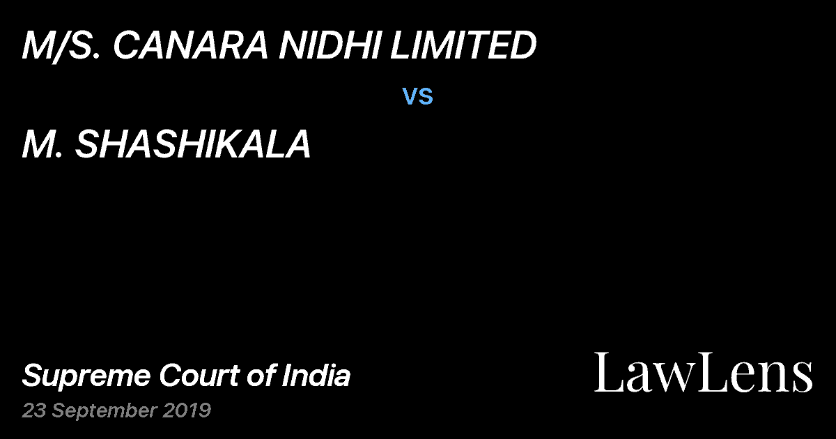 Preview image for M/S. CANARA NIDHI LIMITED vs. M. SHASHIKALA