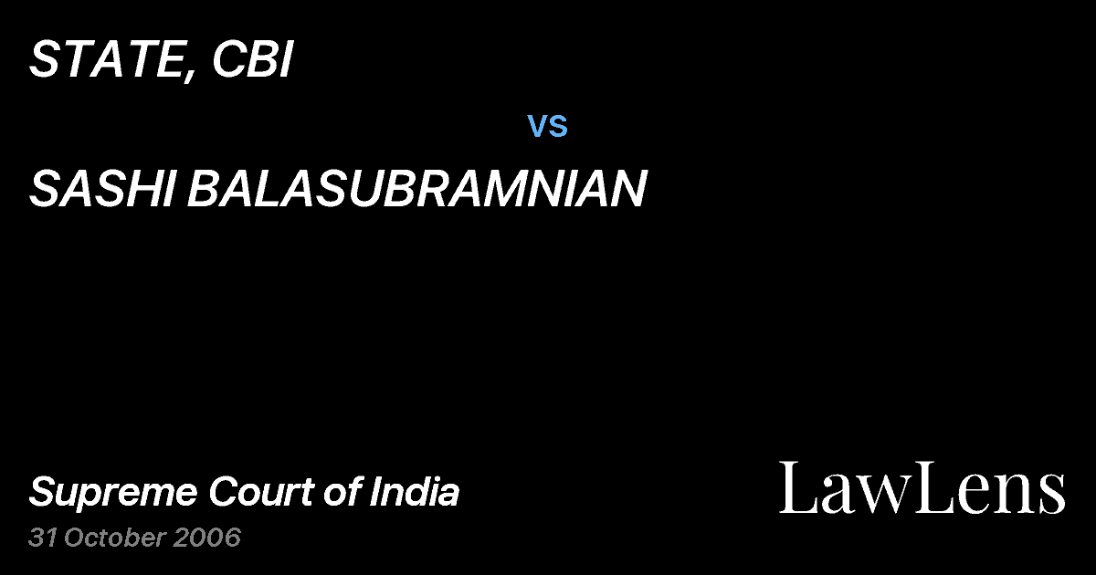 Preview image for STATE, CBI vs. SASHI BALASUBRAMNIAN
