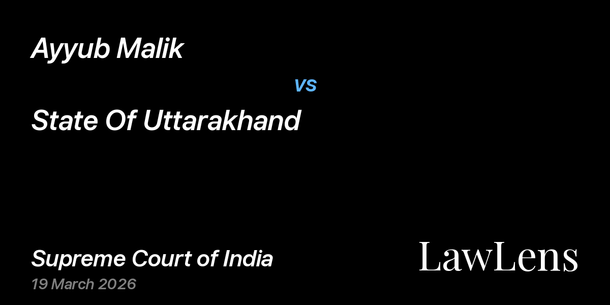 Preview image for Ayyub Malik vs. State Of Uttarakhand