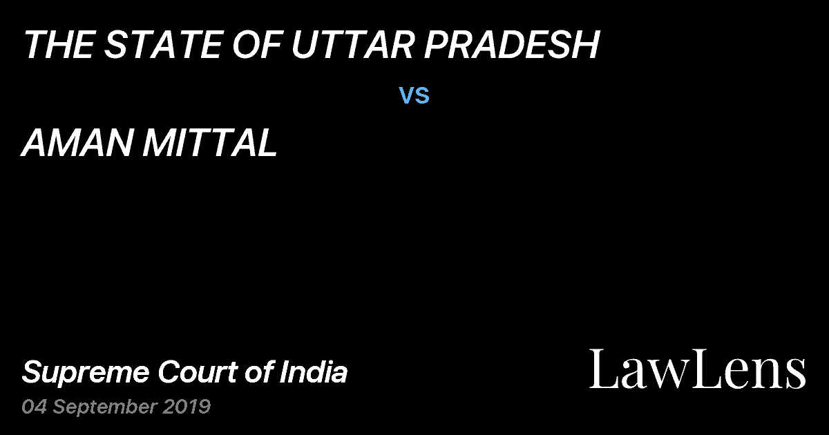 Preview image for THE STATE OF UTTAR PRADESH vs. AMAN MITTAL