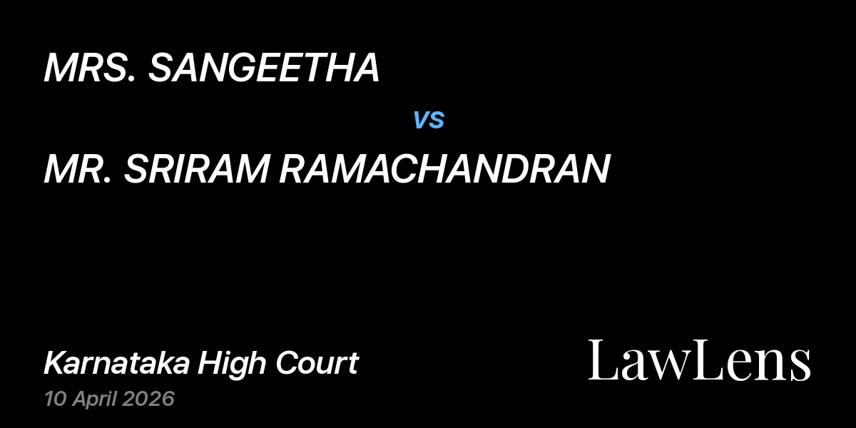 Preview image for MRS. SANGEETHA vs. MR. SRIRAM RAMACHANDRAN