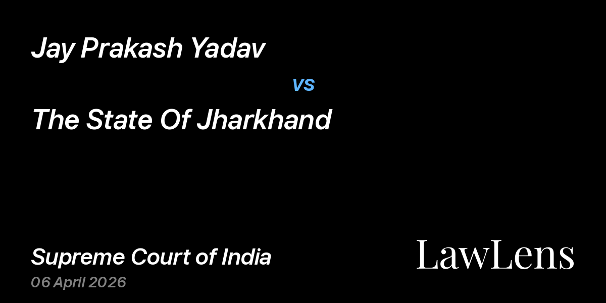 Preview image for Jay Prakash Yadav vs. The State Of Jharkhand