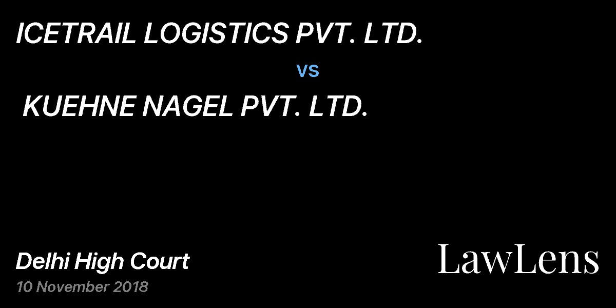 Preview image for ICETRAIL LOGISTICS PVT. LTD. vs. KUEHNE NAGEL PVT. LTD.
