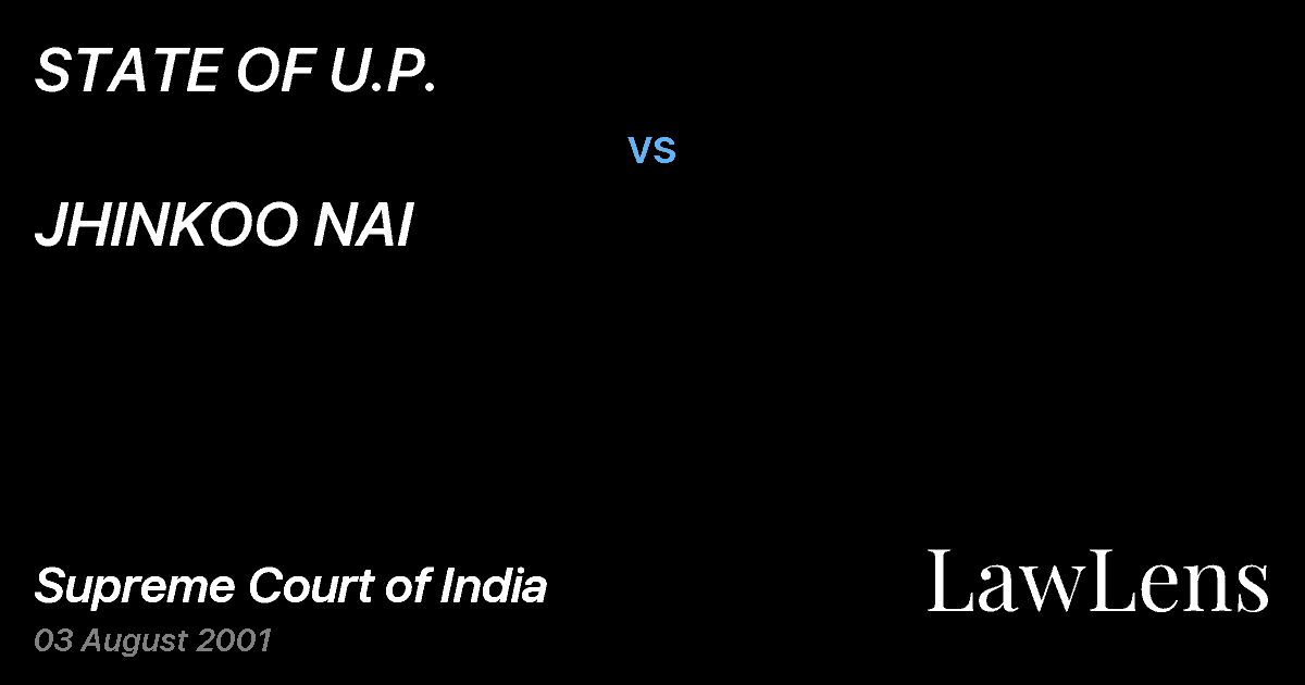 Preview image for STATE OF U.P. vs. JHINKOO NAI