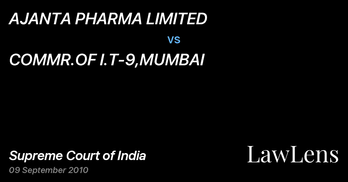 Preview image for AJANTA PHARMA LIMITED vs. COMMR.OF I.T-9,MUMBAI