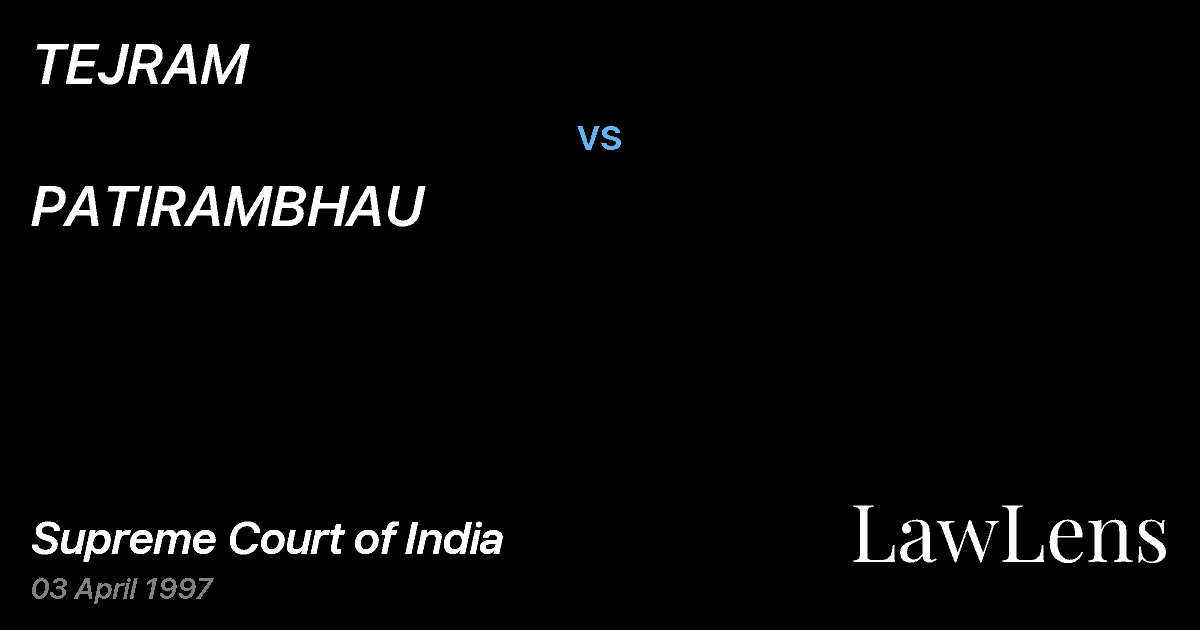 Preview image for TEJRAM vs. PATIRAMBHAU
