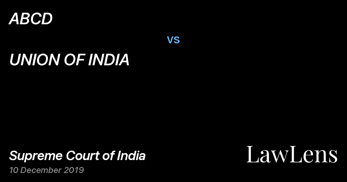 Preview image for ABCD vs. UNION OF INDIA