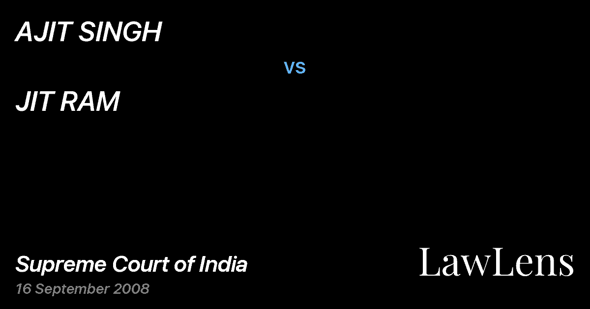 Preview image for AJIT SINGH vs. JIT RAM