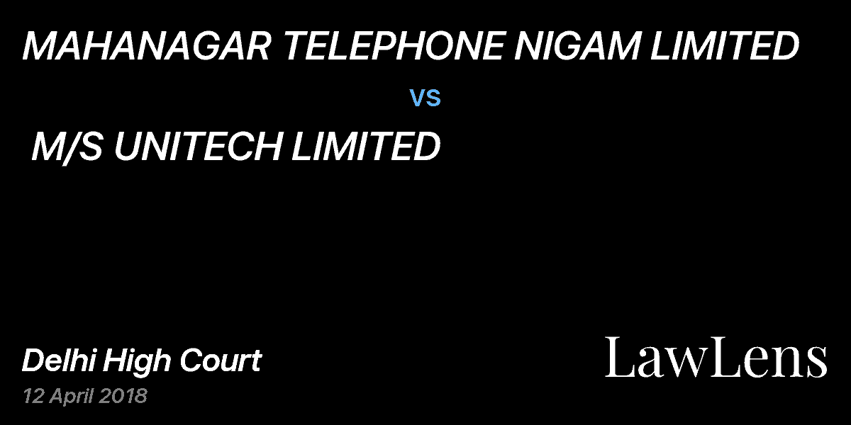 Preview image for MAHANAGAR TELEPHONE NIGAM LIMITED vs. M/S UNITECH LIMITED