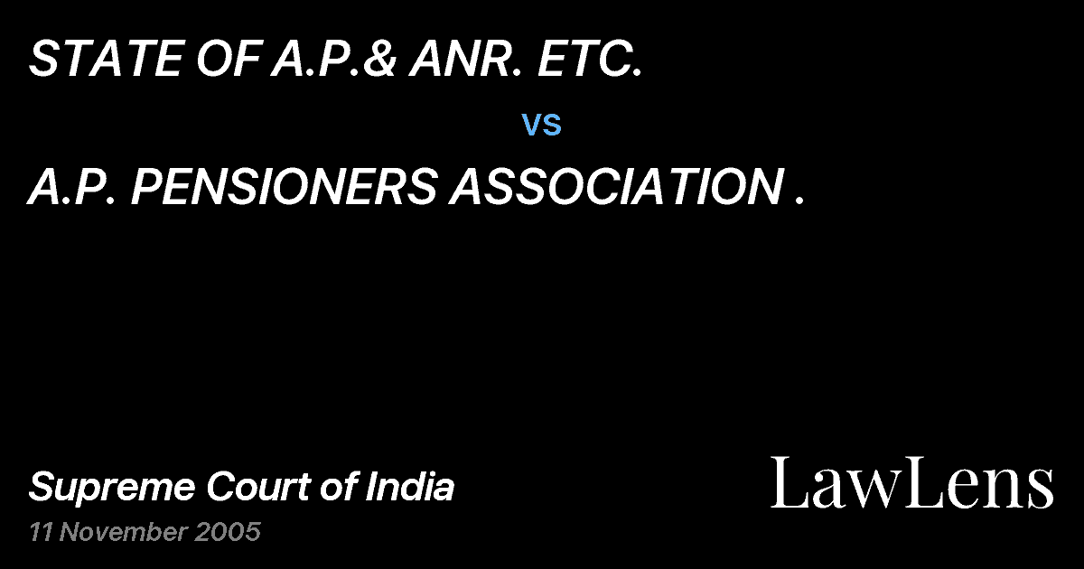 Preview image for STATE OF A.P.& ANR. ETC. vs. A.P. PENSIONERS ASSOCIATION .