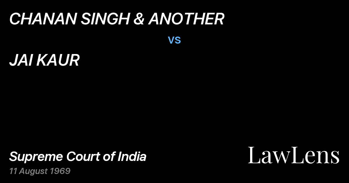 Preview image for CHANAN SINGH & ANOTHER vs. JAI KAUR