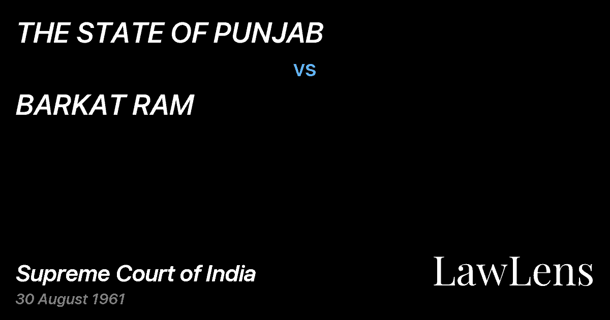 Preview image for THE STATE OF PUNJAB vs. BARKAT RAM