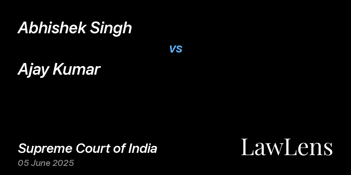 Preview image for Abhishek Singh vs. Ajay Kumar