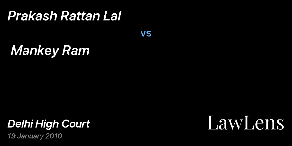 Preview image for Prakash Rattan Lal  vs.  Mankey Ram
