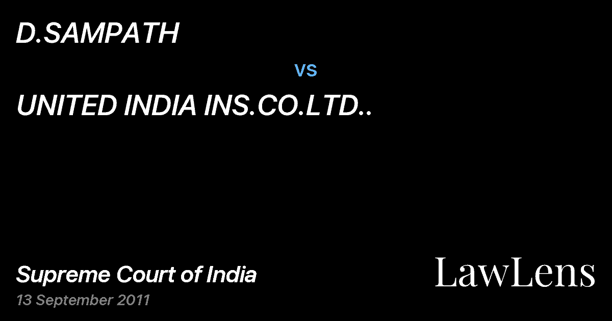 Preview image for D.SAMPATH vs. UNITED INDIA INS.CO.LTD..