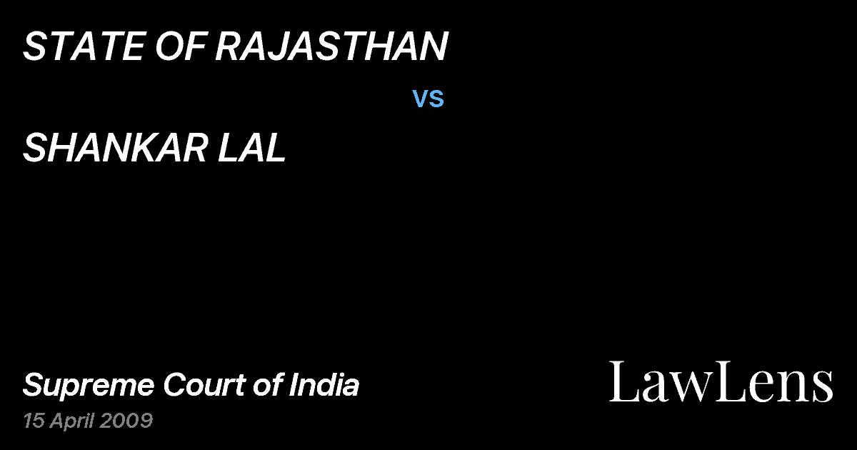 Preview image for STATE OF RAJASTHAN vs. SHANKAR LAL