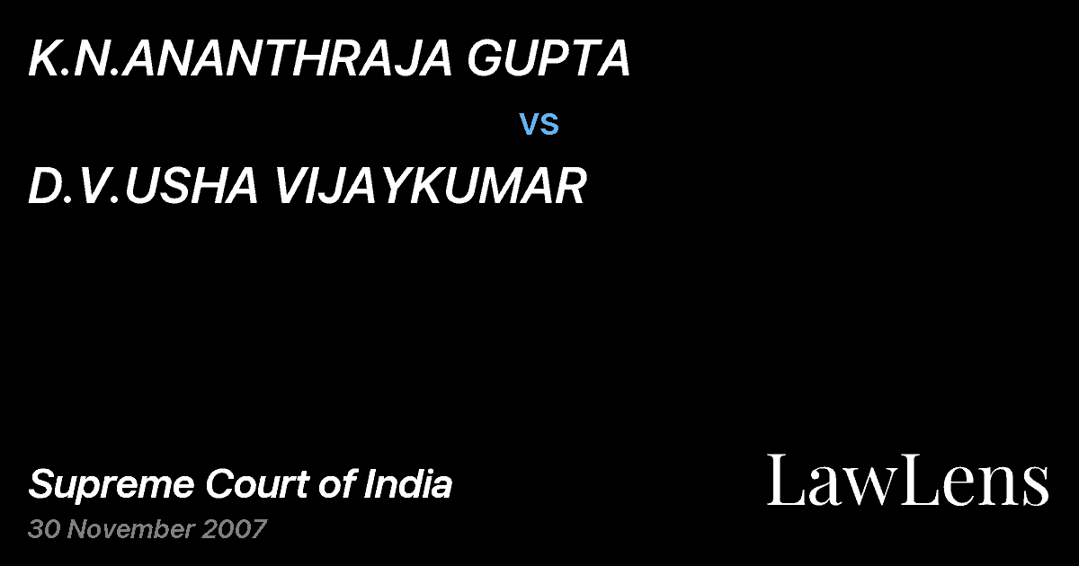 Preview image for K.N.ANANTHRAJA GUPTA vs. D.V.USHA VIJAYKUMAR