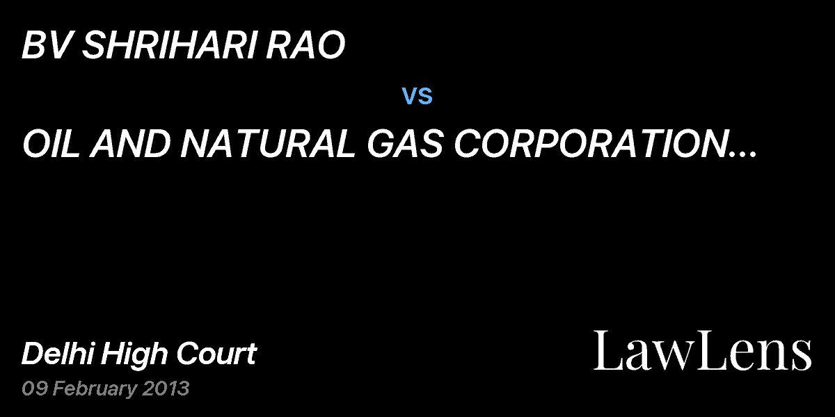 Preview image for BV SHRIHARI RAO  vs.  OIL AND NATURAL GAS CORPORATION LTD AND ANR.