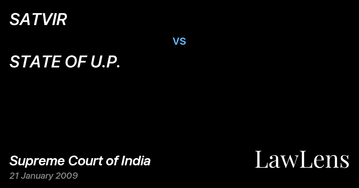 Preview image for SATVIR vs. STATE OF U.P.