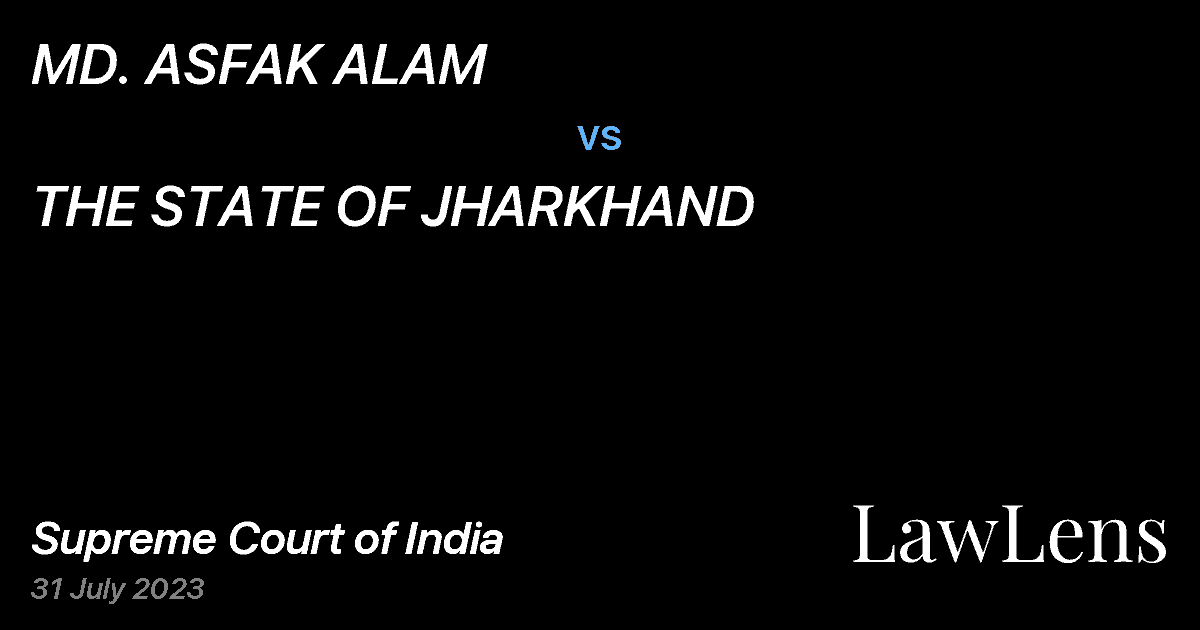 Preview image for MD. ASFAK ALAM vs. THE STATE OF JHARKHAND