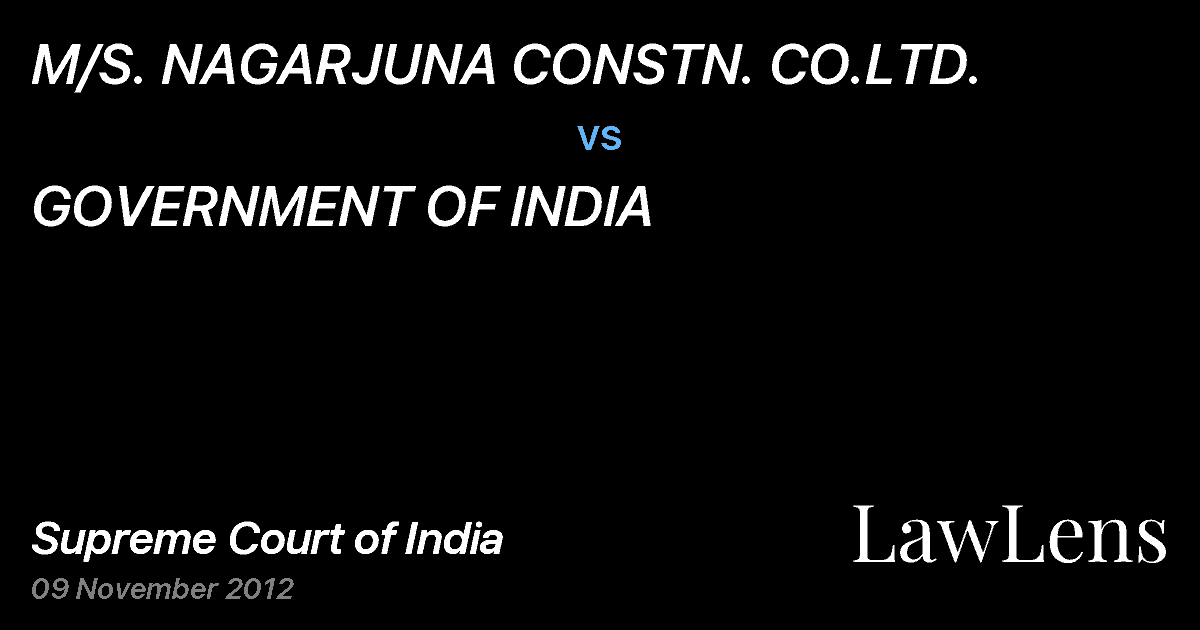 Preview image for M/S. NAGARJUNA CONSTN. CO.LTD. vs. GOVERNMENT OF INDIA