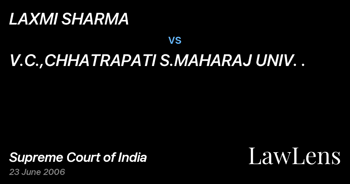 Preview image for LAXMI SHARMA vs. V.C.,CHHATRAPATI S.MAHARAJ UNIV. .