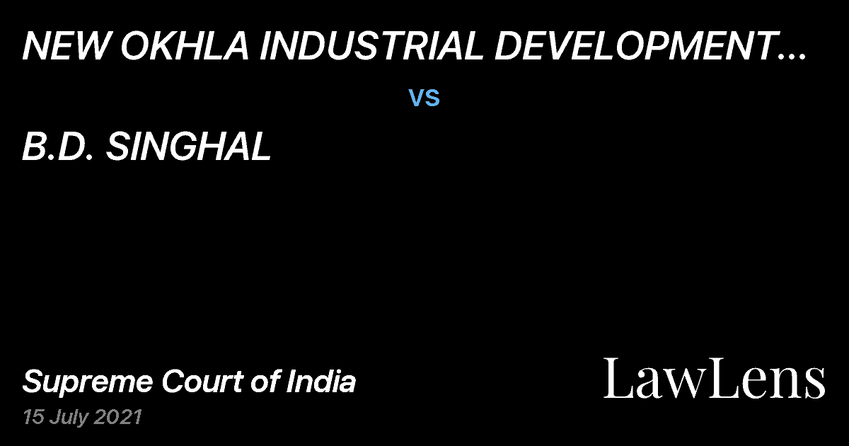 Preview image for NEW OKHLA INDUSTRIAL DEVELOPMENT AUTHORITY vs. B.D. SINGHAL