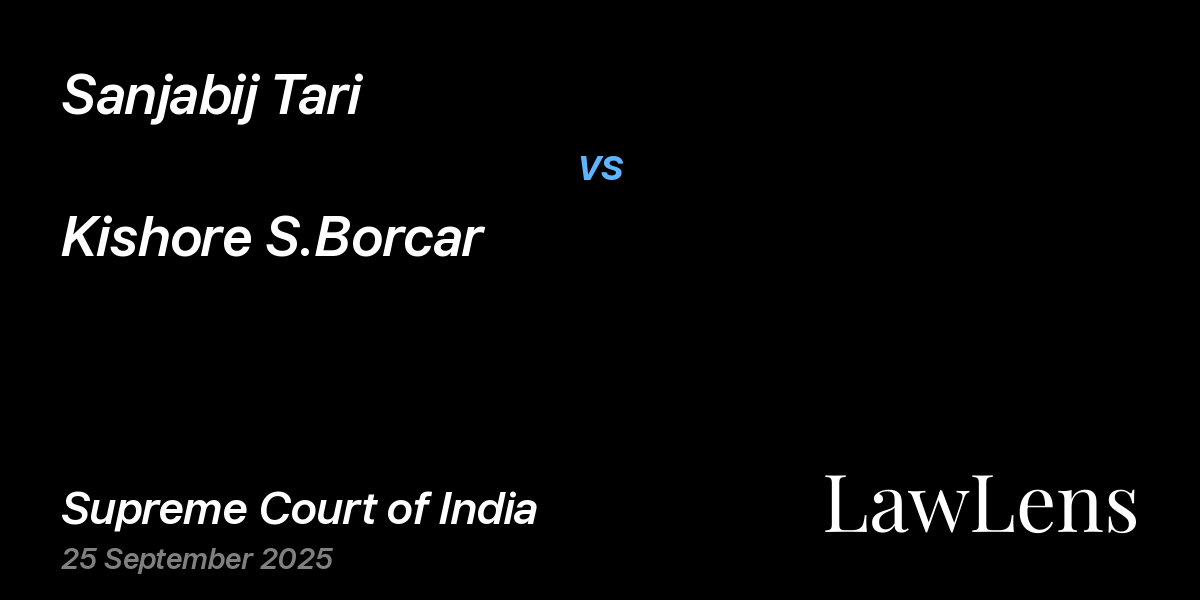 Preview image for Sanjabij Tari vs. Kishore S.Borcar