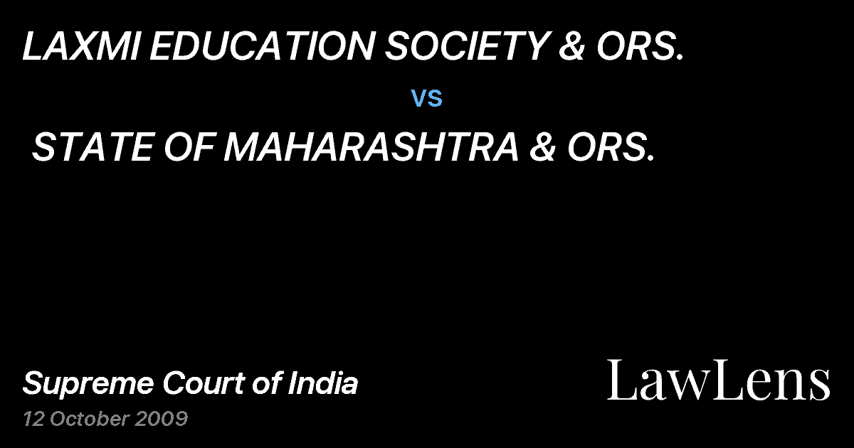 Preview image for LAXMI EDUCATION SOCIETY & ORS. vs. STATE OF MAHARASHTRA & ORS.