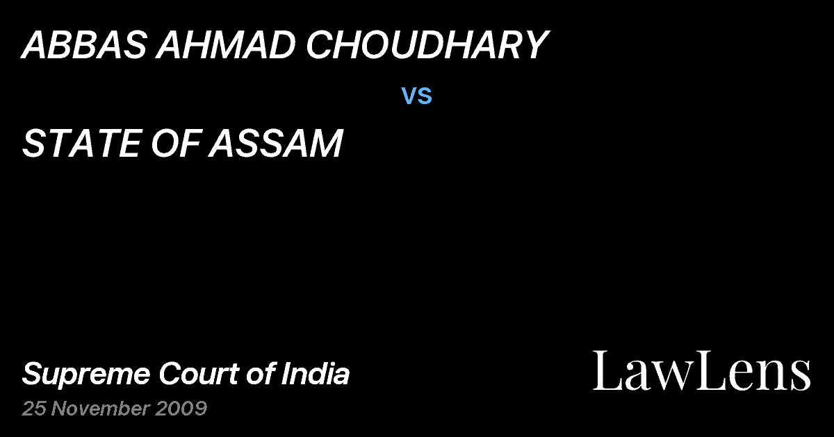 Preview image for ABBAS AHMAD CHOUDHARY vs. STATE OF ASSAM