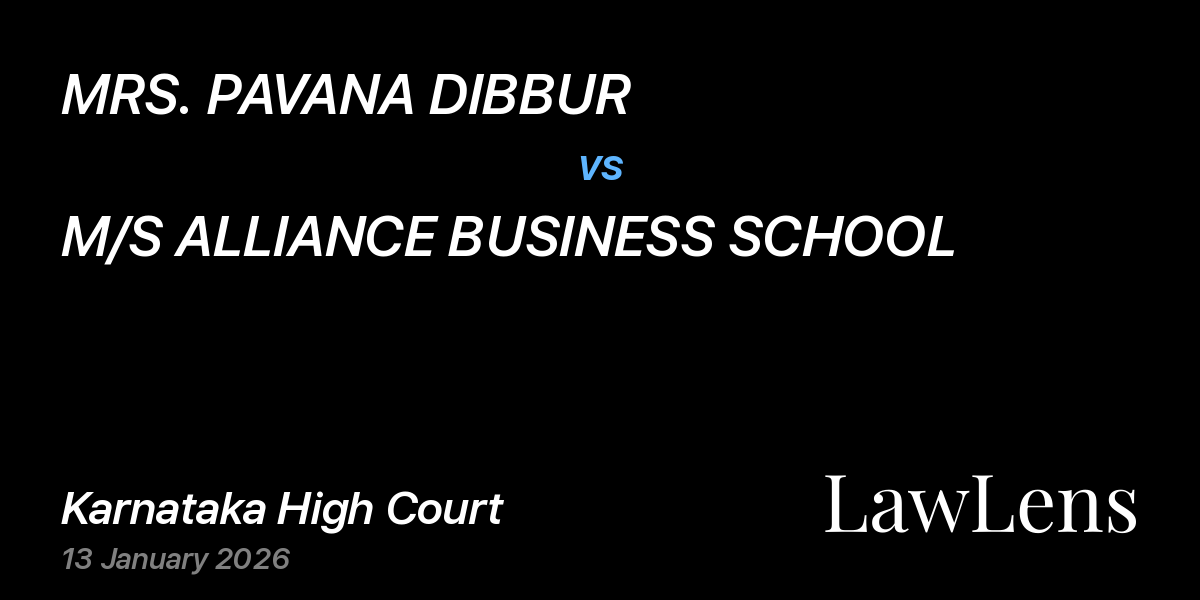 Preview image for MRS. PAVANA DIBBUR vs. M/S ALLIANCE BUSINESS SCHOOL