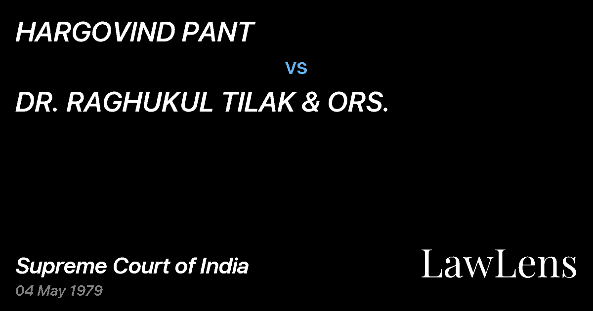 Preview image for HARGOVlND PANT vs. DR. RAGHUKUL TILAK & ORS.