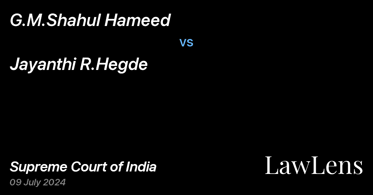 Preview image for G.M.SHAHUL HAMEED vs. JAYANTHI R.HEGDE
