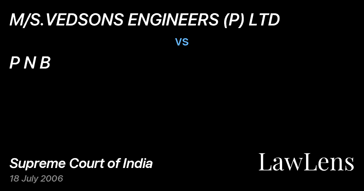 Preview image for M/S.VEDSONS ENGINEERS (P) LTD vs. P N B