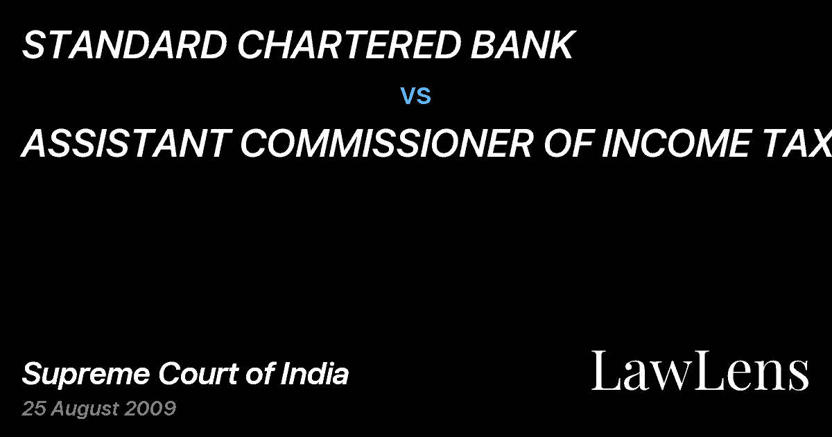Preview image for STANDARD CHARTERED BANK vs. ASSISTANT COMMISSIONER OF INCOME TAX