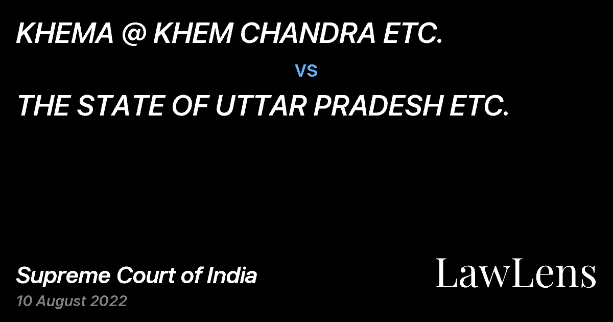 Preview image for KHEMA @ KHEM CHANDRA ETC. vs. THE STATE OF UTTAR PRADESH ETC.