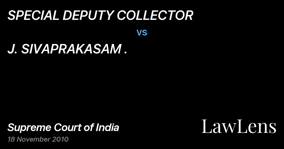 Preview image for SPECIAL DEPUTY COLLECTOR vs. J. SIVAPRAKASAM .