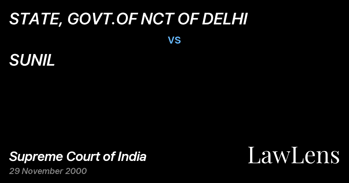 Preview image for STATE, GOVT.OF NCT OF DELHI vs. SUNIL