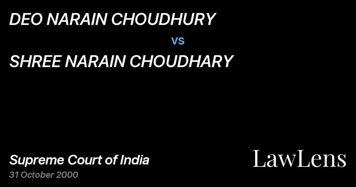 Preview image for DEO NARAIN CHOUDHURY vs. SHREE NARAIN CHOUDHARY