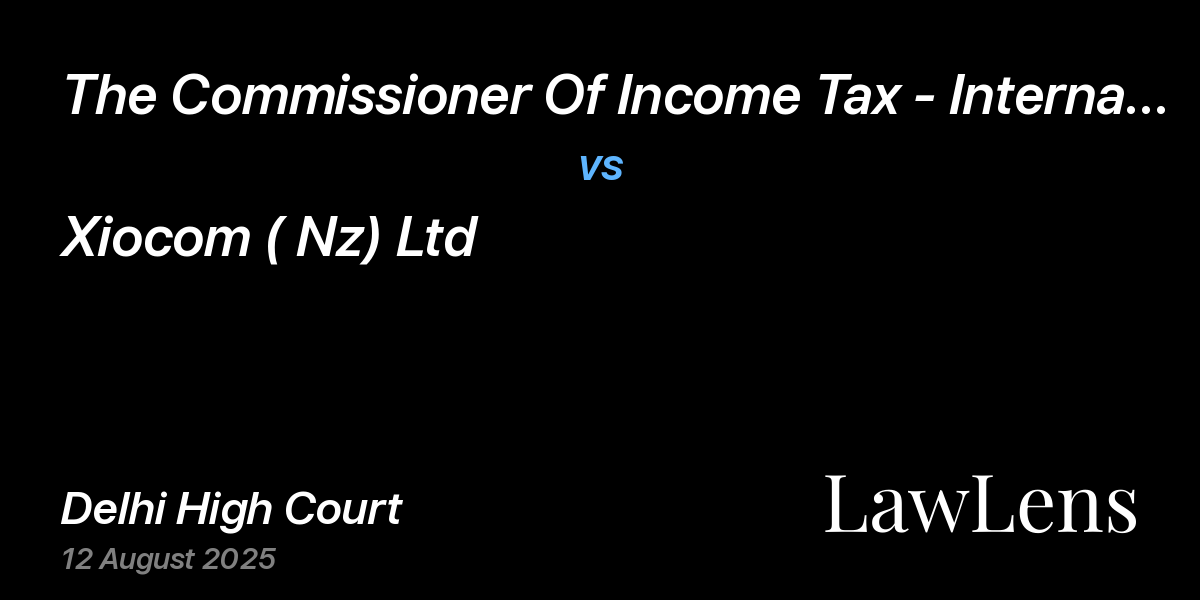 Preview image for The Commissioner Of Income Tax - International Taxation -3 vs. Xiocom ( Nz) Ltd