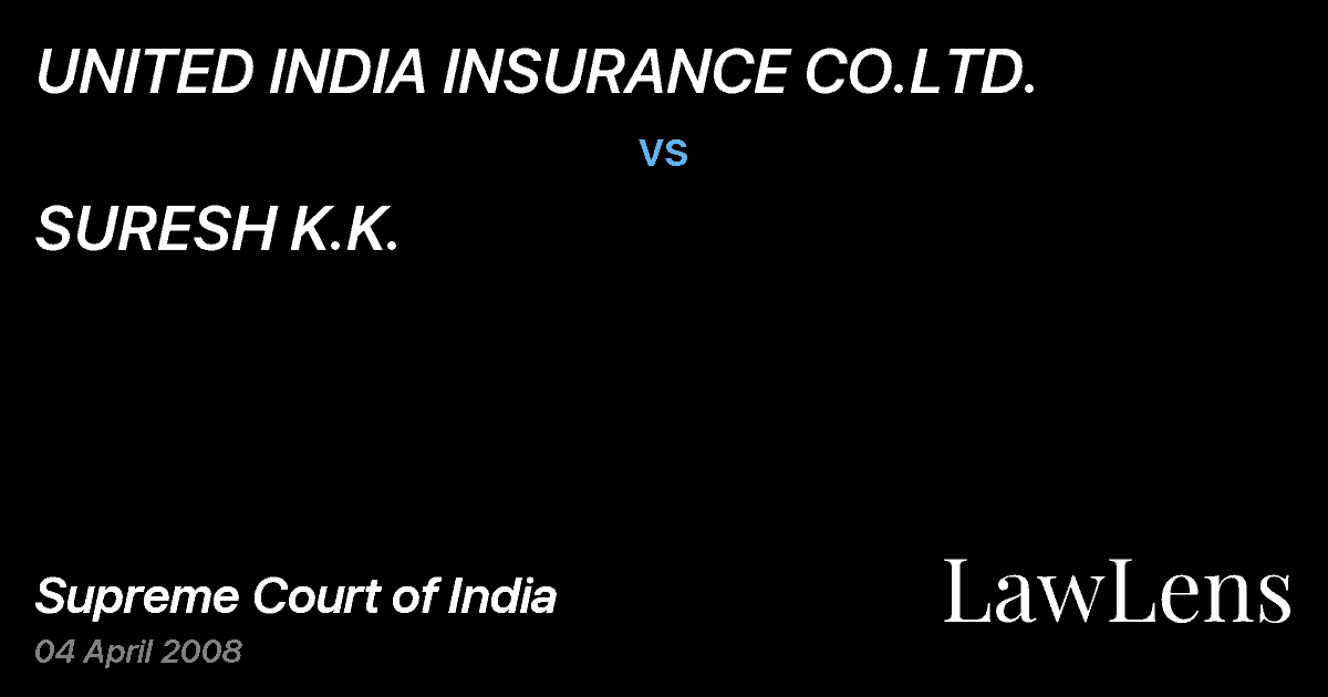 Preview image for UNITED INDIA INSURANCE CO.LTD. vs. SURESH K.K.