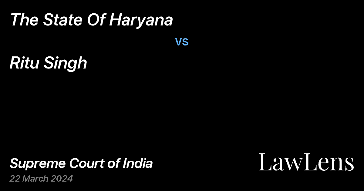Preview image for The State Of Haryana vs. Ritu Singh