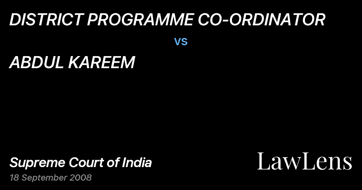 Preview image for DISTRICT PROGRAMME CO-ORDINATOR vs. ABDUL KAREEM