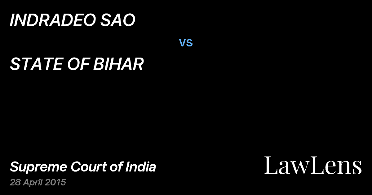 Preview image for INDRADEO SAO vs. STATE OF BIHAR
