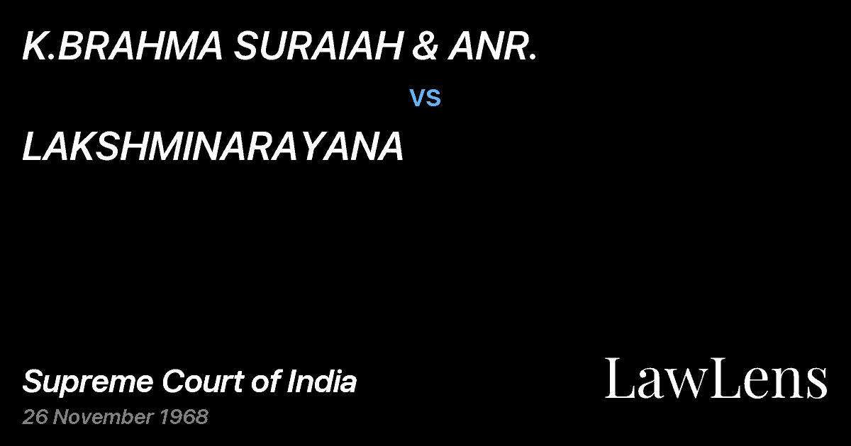 Preview image for K.BRAHMA SURAIAH & ANR. vs. LAKSHMINARAYANA