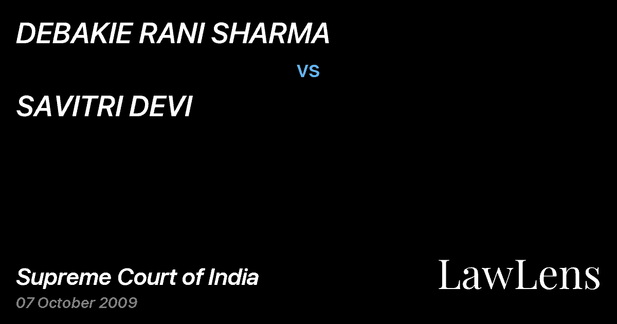 Preview image for DEBAKIE RANI SHARMA vs. SAVITRI DEVI