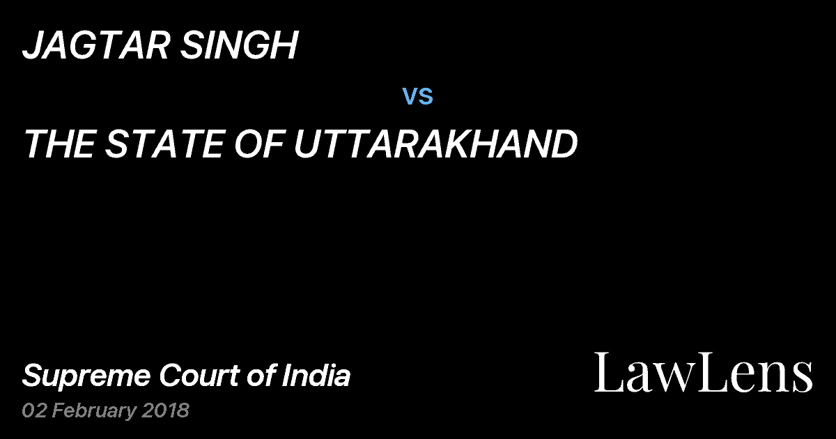 Preview image for JAGTAR SINGH vs. THE STATE OF UTTARAKHAND