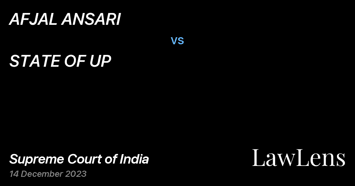 Preview image for AFJAL ANSARI vs. STATE OF UP