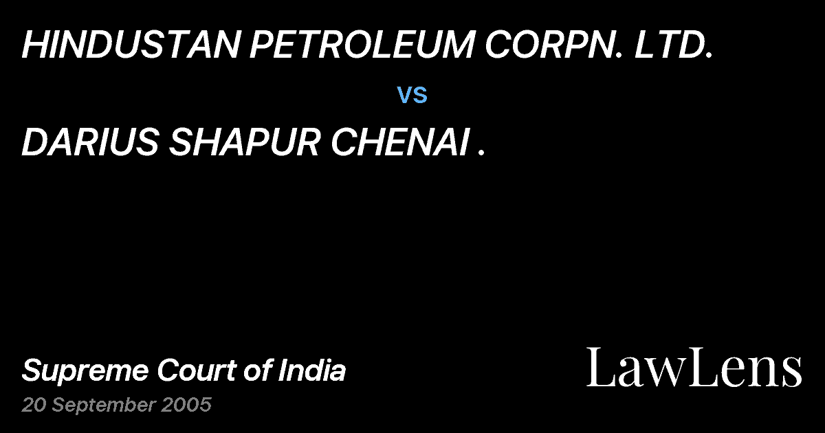Preview image for HINDUSTAN PETROLEUM CORPN. LTD. vs. DARIUS SHAPUR CHENAI .