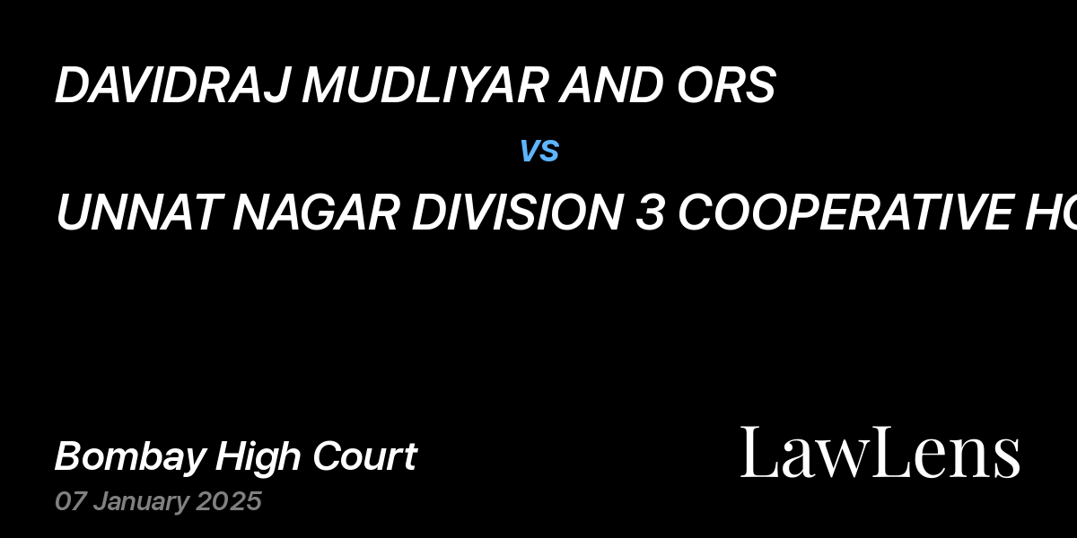 Preview image for DAVIDRAJ MUDLIYAR AND ORS vs. UNNAT NAGAR DIVISION 3 COOPERATIVE HOUSING SOCIETY LTD. AND ORS
